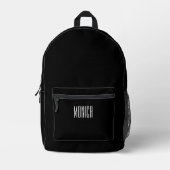 Sac À Dos Imprimé Nom décontracté noir et blanc (Recto)