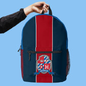 Sac À Dos Imprimé Nom d'Hudson signifiant chevalier bleu rouge