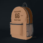 Sac À Dos Imprimé Nom du chameau personnalisé, numéro, Sport d'équip<br><div class="desc">Créez votre propre sac à dos imprimé style football sport chameau personnalisé avec nom, numéro, nom d'équipe, slogan et année. Personnalisez ce simple modèle de sac à dos imprimé classique avec votre message personnalisé, nom, nom d'équipe et année. Personnalisez-le facilement pour un sport cool. Créez votre cadeau personnalisé unique pour...</div>