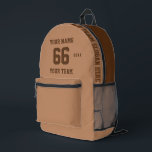 Sac À Dos Imprimé Nom du chameau personnalisé, numéro, Sport d'équip<br><div class="desc">Créez votre propre sac à dos imprimé style football sport chameau personnalisé avec nom, numéro, nom d'équipe, slogan et année. Personnalisez ce simple modèle de sac à dos imprimé classique avec votre message personnalisé, nom, nom d'équipe et année. Personnalisez-le facilement pour un sport cool. Créez votre cadeau personnalisé unique pour...</div>