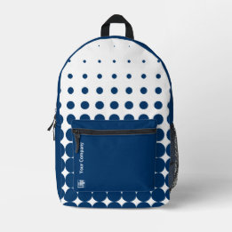 Sac À Dos Imprimé Nom du logo de l'entreprise demi-ton bleu blanc