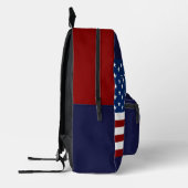 Sac À Dos Imprimé Nom du monogramme American Flag Map Personnalisé (Gauche)