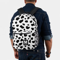 Nom du monogramme d'impression simple de vache noi