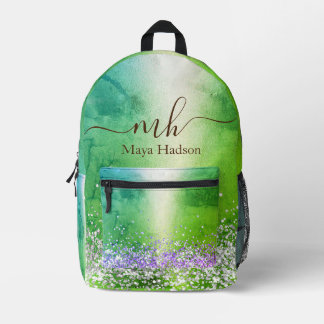 Sac À Dos Imprimé Nom du monogramme Parties scintillant métallique v