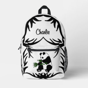 Sac À Dos Imprimé Nom du panda géant qui mange du bambou