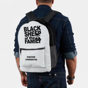 Sac À Dos Imprimé Nom et couleur personnalisés "Mouton noir"