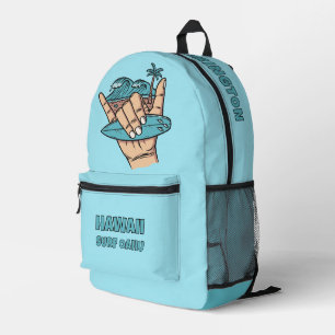 Sac À Dos Imprimé Nom et emplacement personnalisés Surf Shaka