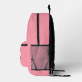Sac À Dos Imprimé Nom et monogramme minimaux élégants rose (Droite)