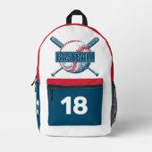 Sac À Dos Imprimé Nom et numéro personnalisés Baseball (Recto)