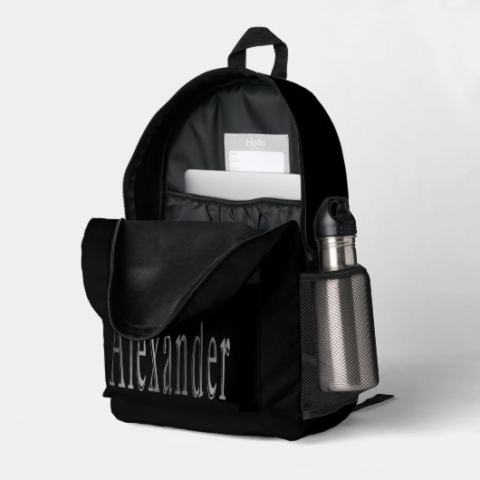 Sac À Dos Imprimé Nom Grey Alexander, (Coin arrière droit (ouvert))