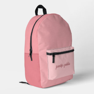 Sac À Dos Imprimé Nom manuscrit personnalisé Blush Pink mignon éléga