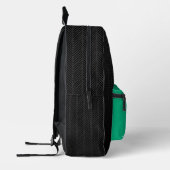Sac À Dos Imprimé Nom moderne noir et vert personnalisé (Gauche)