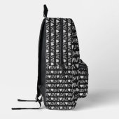 Sac À Dos Imprimé Nom Monogramme Amour Texte Noir Blanc (Gauche)