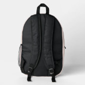 Sac À Dos Imprimé Nom Monogramme Féminin Écriture Rose Pâle (Verso)