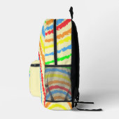 Sac À Dos Imprimé Nom Monogramme Rayures Arc-en-ciel (Droite)