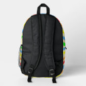 Sac À Dos Imprimé Nom Monogramme Rayures Arc-en-ciel (Verso)