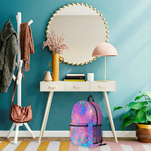 Sac À Dos Imprimé Nom Opal Abstrait d'incendie d'or élégant