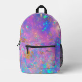 Sac À Dos Imprimé Nom Opal Abstrait d'incendie d'or élégant (Recto)