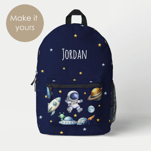 Sac À Dos Imprimé Nom personnalisé Astronaut Space Planètes Retour à