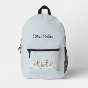Sac À Dos Imprimé Nom personnalisé Baby Zebra avec tous ses amis