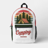 Sac À Dos Imprimé Nom personnalisé Camping (Recto)