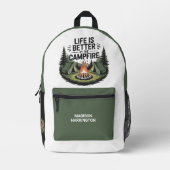 Sac À Dos Imprimé Nom personnalisé Camping (Recto)