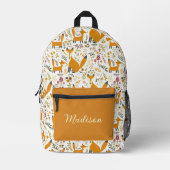 Sac À Dos Imprimé Nom personnalisé des renards mignons (Recto)
