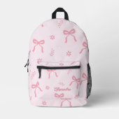 Sac À Dos Imprimé Nom personnalisé des vaches et fleurs de coquette (Recto)