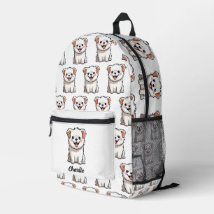 Sac À Dos Imprimé Nom personnalisé du Motif de chiot de chien mignon