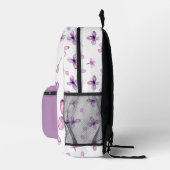 SAC À DOS IMPRIMÉ NOM PERSONNALISÉ DU MOTIF DE FLEURS VIOLET CHIC (Droite)