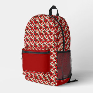 Sac À Dos Imprimé Nom personnalisé du motif floral rouge