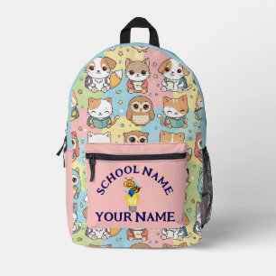 Sac À Dos Imprimé Nom personnalisé et école Mignon retour à l'école