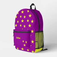 Nom personnalisé étoiles jaunes sur violet