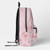 Sac À Dos Imprimé Nom personnalisé Flamant rose amour couleur rose (Gauche)