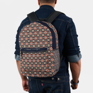 Sac À Dos Imprimé Nom personnalisé Floral Motif japonais