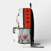 Sac À Dos Imprimé Nom personnalisé moderne Cartoon Joueur de hockey  (Droite)