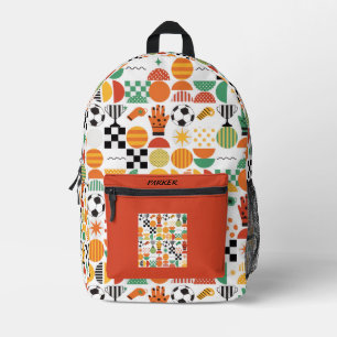 Sac À Dos Imprimé Nom personnalisé moderne Football Pattern Imprimé