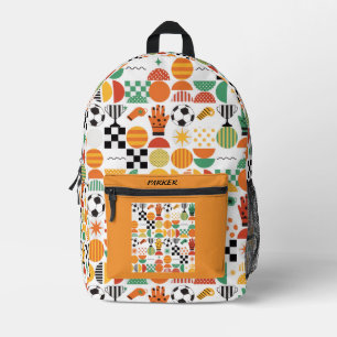 Sac À Dos Imprimé Nom personnalisé moderne motif de football imprimé