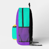Sac À Dos Imprimé Nom personnalisé moderne violet vert et jaune (Droite)
