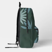 Sac À Dos Imprimé Nom personnalisé Monogramme Vert Bleu Fleurs (Gauche)