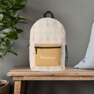 Sac À Dos Imprimé Nom personnalisé neutre bohémien