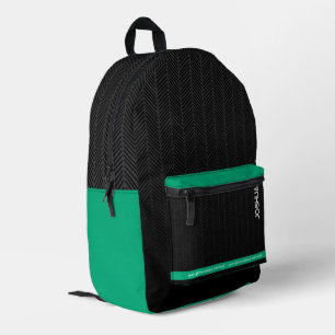 Sac À Dos Imprimé Nom personnalisé Noir moderne