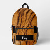 Sac À Dos Imprimé Nom personnalisé peau de tigre (Recto)
