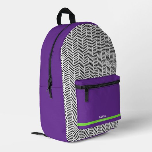 Sac À Dos Imprimé Nom personnalisé Purple | Personnalisé (Coin arrière gauche)