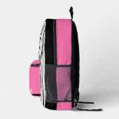 Sac À Dos Imprimé Nom personnalisé rose et noir moderne (Droite)