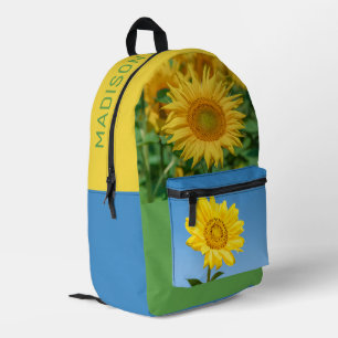Sac À Dos Imprimé Nom personnalisé Sunflower