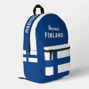 Sac À Dos Imprimé Nom personnalisé Suomi Finlande