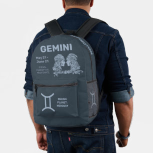 Sac À Dos Imprimé Nom personnalisé / Texte Zodiac Signal Gemini