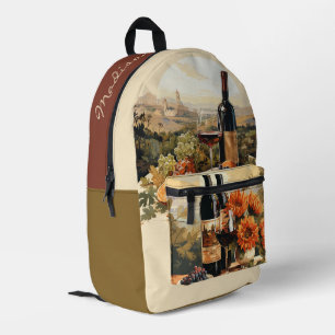 Sac À Dos Imprimé Nom personnalisé Wine Lover's