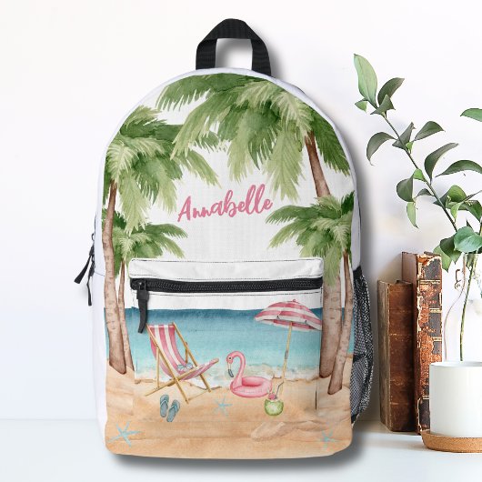 Sac À Dos Imprimé Noms de filles de plage tropicale mignons